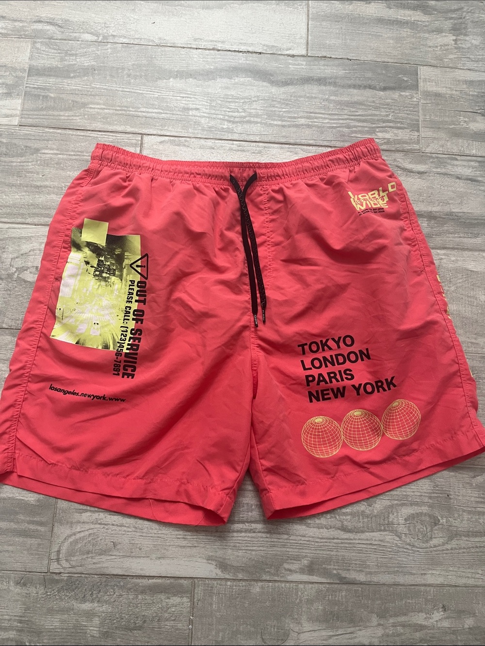 Brooklyn Cloth Coral Graphic Swim Trunks